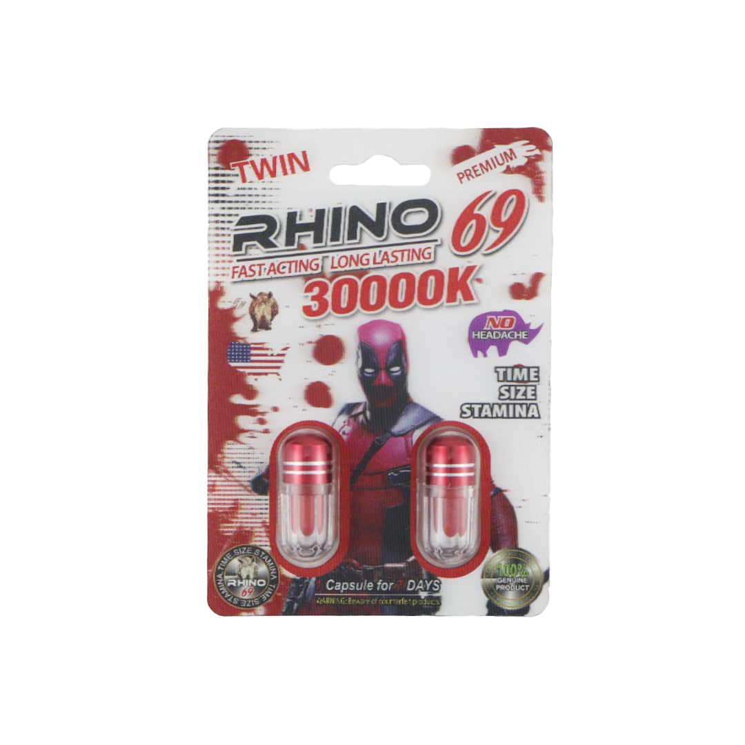 Rhino 69 30000K Deadpool Twin (2 Capsules) — Buy online at GoldenClimax.co