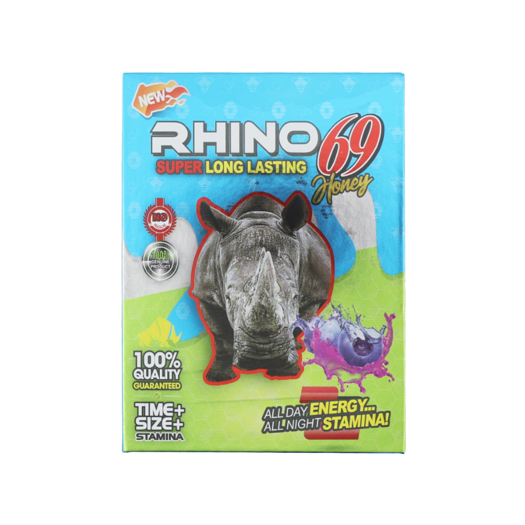 Rhino 69 Blue Honey (12 Sachets) — Buy online at GoldenClimax.co