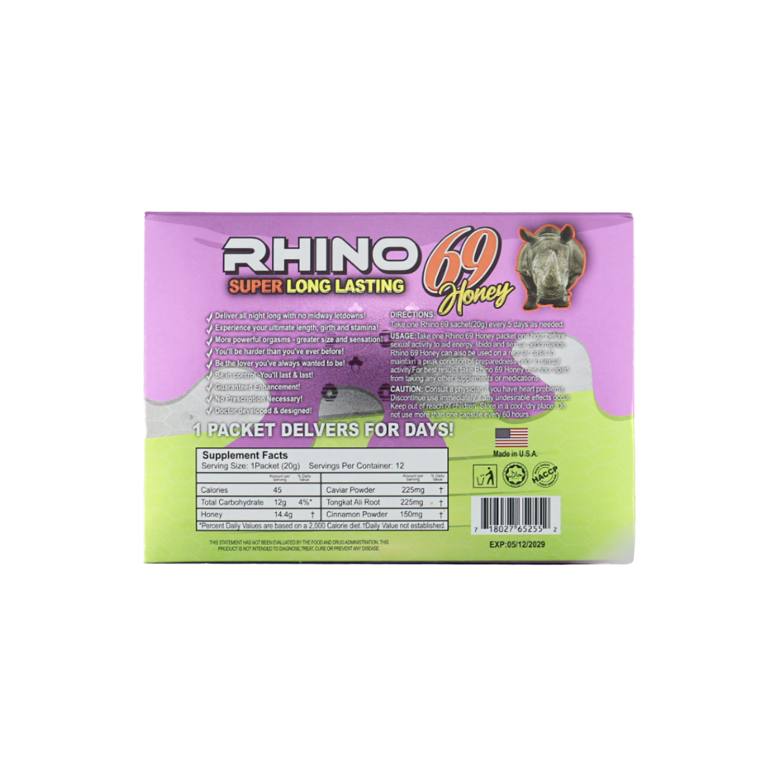 Rhino 69 Super Long Lasting Purple Honey (12 Sachets) thumbnail 2
