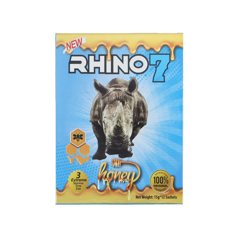 Rhino 7 Enhancement Honey (12 Sachets) — Buy online at GoldenClimax.co