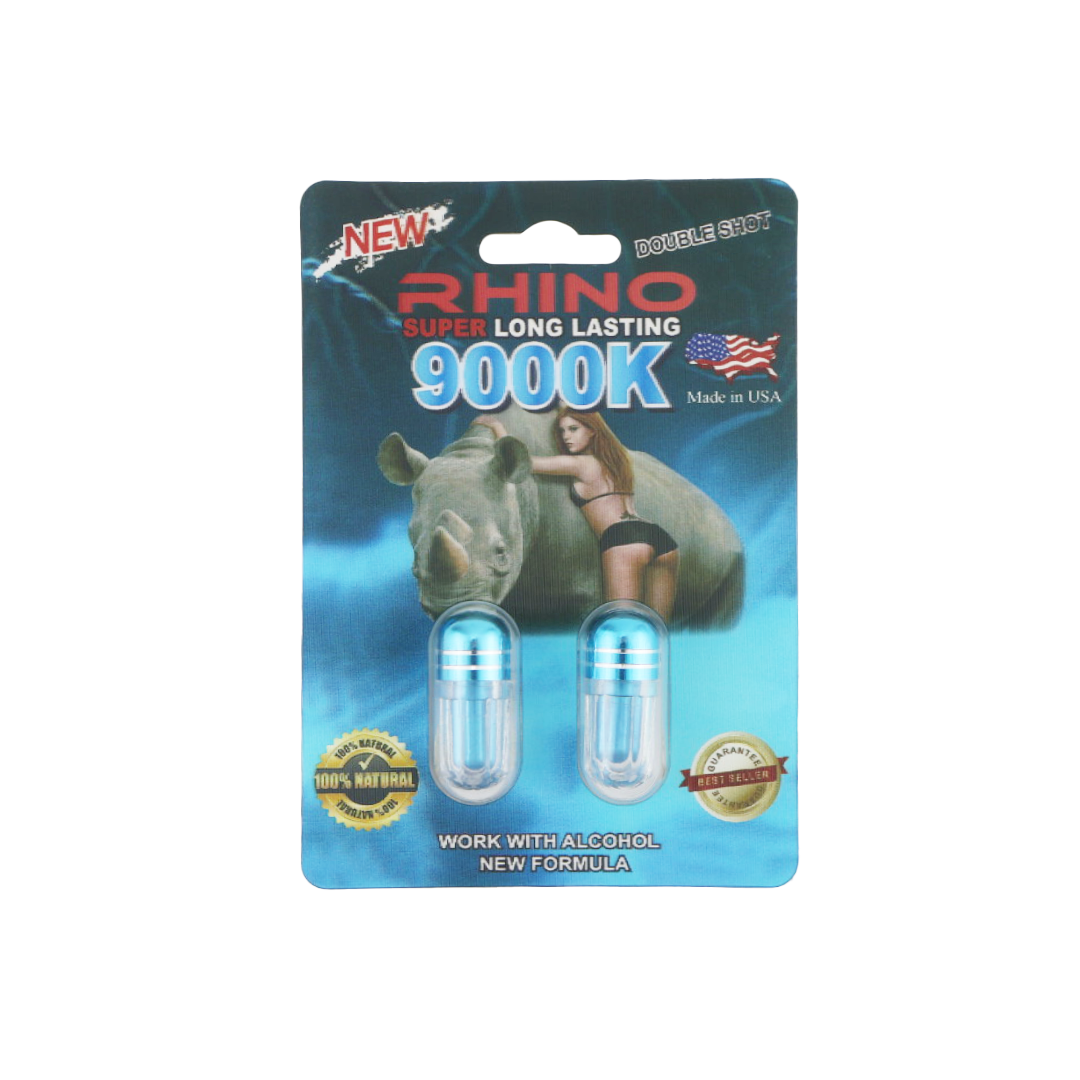 Rhino 9000K Double Shot (2 Capsules) — Buy online at GoldenClimax.co
