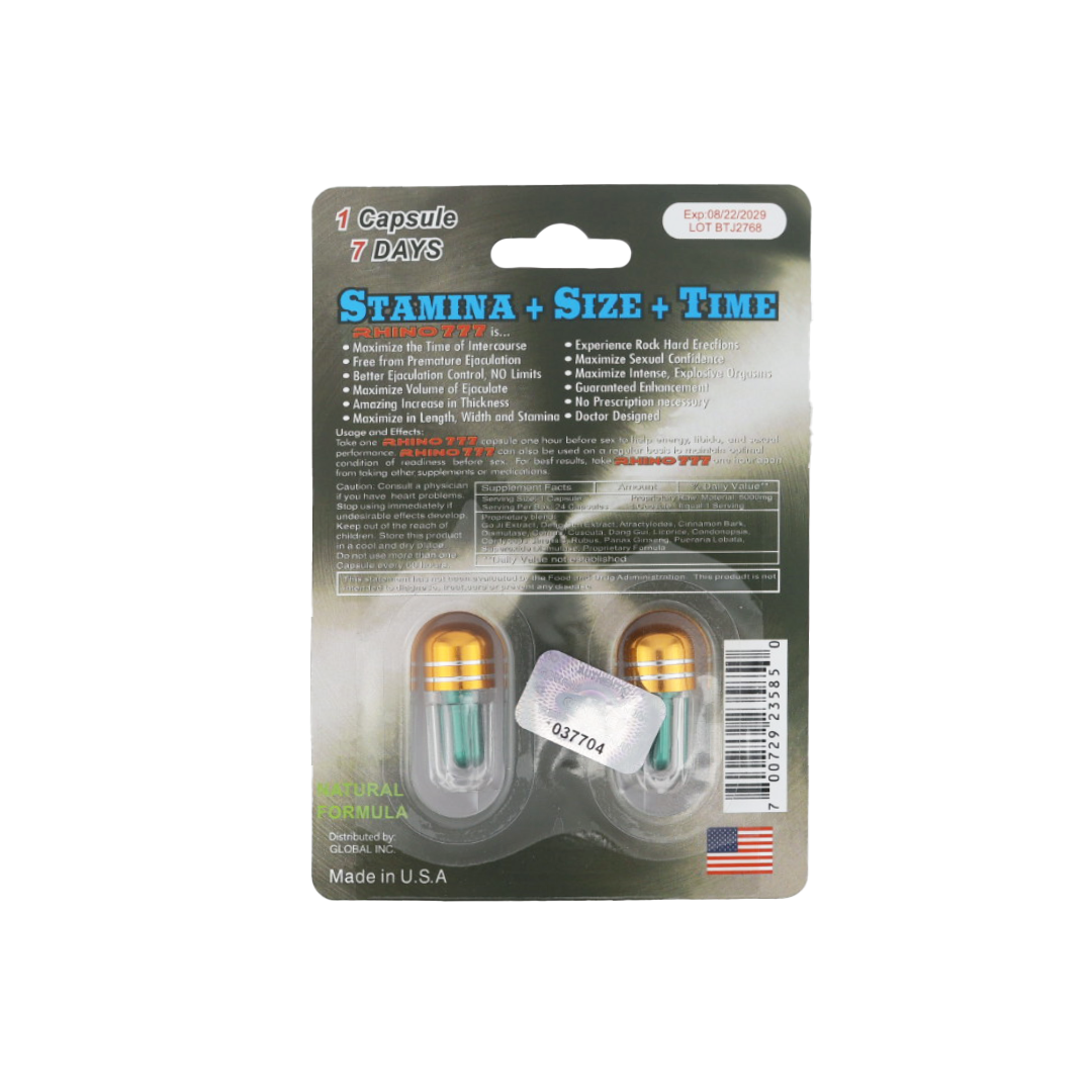 Hardcore Rhino 777 Platinum 10000K (2 Capsules) — product photo 1 | GoldenClimax.co