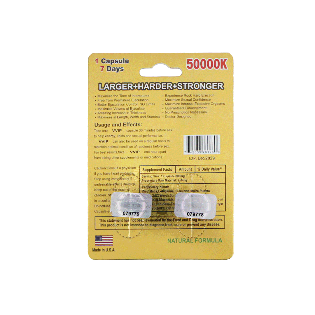 VVIP Premium 50000K (2 Capsules) — product photo 1 | GoldenClimax.co